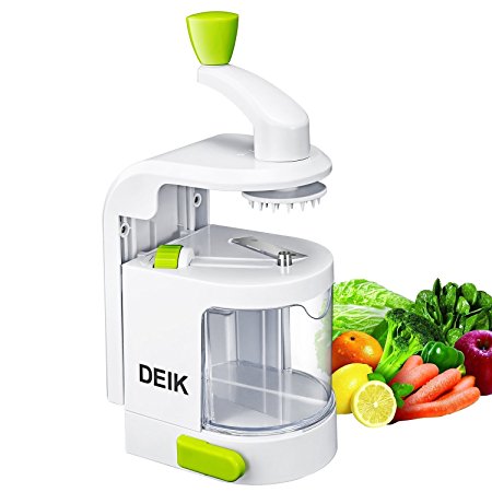 Spiralizer, Spiralizer Vegetable Slicer, Vertical Spiralizer with Adjustable Cuts of 4 Vegetable Pasta Maker and Mandoline Spira Slicer for Low Carb/Paleo/Gluten Free Meals, By Deik