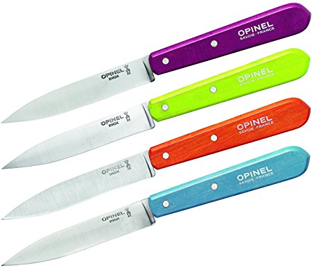 Opinel 112 Assorted Sweet Pop Colors Paring Kitchen Knives (Set of 4)