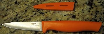 Tupperware Paring Knife with Sheath Red