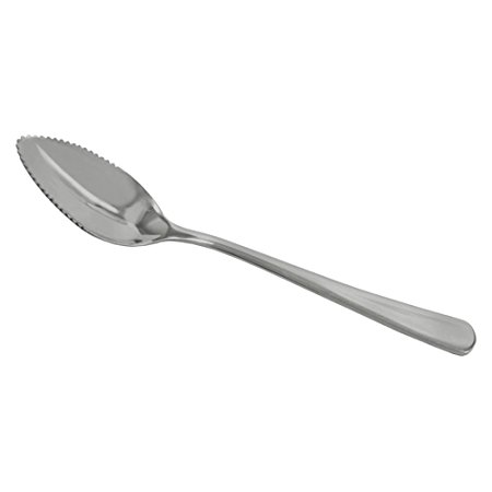 Update International Windsor Grapefruit Spoon with Serrated Edge - Case of 36