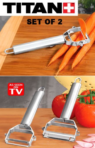 Titan Peeler , Julienne Cutter+ Slicing Board (2 Set Total 6pcs)