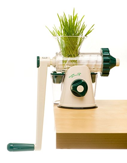 The Original Healthy Juicer (Lexen GP27) - Manual Wheatgrass Juicer - Kale, Spinach, Parsley and any other Leafy Green! Featuring a masticating live-enzyme cold press process!