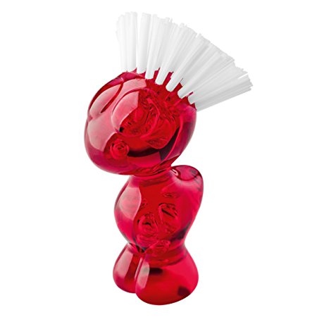 koziol TWEETIE Vegetable Brush, transparent red