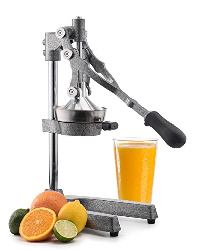 Manual Fruit Juicer - Commercial Grade Home Citrus Lever Squeezer for Oranges, Lemons, Limes, Grapefruits and More - Stainless Steel and Cast Iron - Large - by Vollum