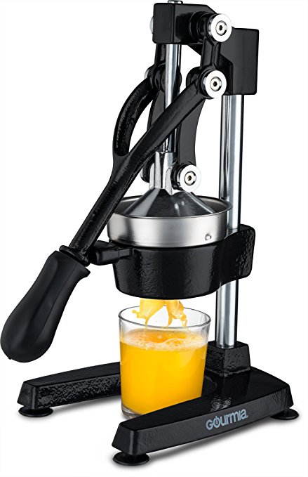 Gourmia GMJ9970 Large Citrus Juicer – Commercial Grade Press Orange and Lemon Press Juicing -Extracts Maximum Juice – Heavy Duty Cast Iron Base and Handle - Non Skid Suction Foot Base