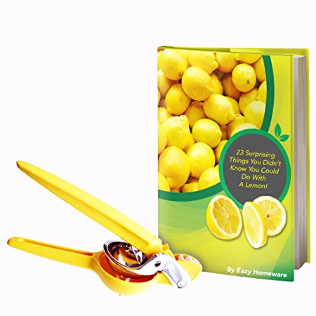 Lemon Squeezer From Eazy Homeware - Hand Juicer - Professional Citrus Juicer Premium Quality Bundle - Eazy Squeezer & E-book - Squeezing Lemons Will Never Be the Same With This Unique Design & Finish